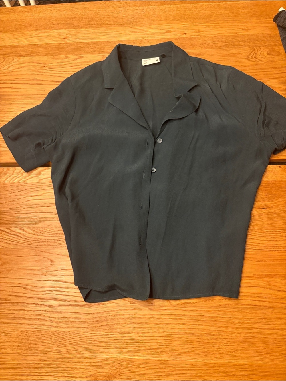 Frank & Oak Short-Sleeve Button-Up Camp Shirt in Dark Teal